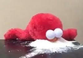 Elmo snorting cocaine ;